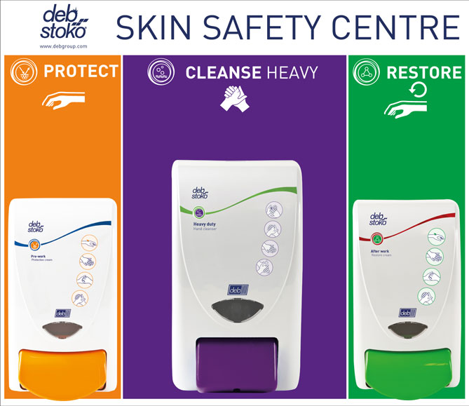 Deb 3-step Skin Protection Centre Small 1x2L & 2x1L - SSCSML1EN
